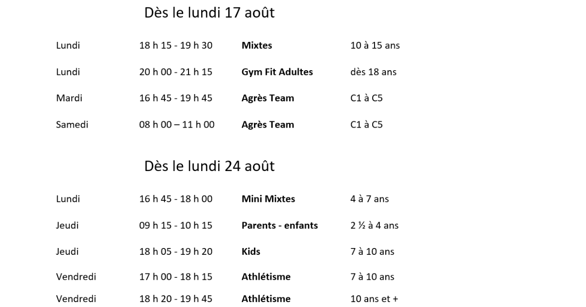 horaire rentrée 25-26